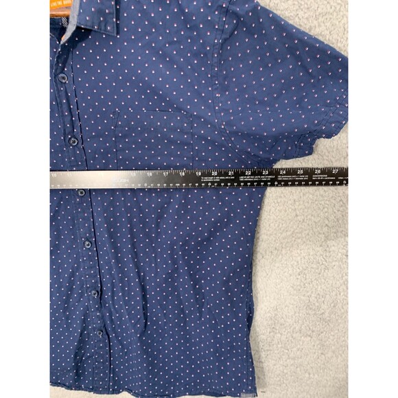 MBX Premium Goods XL/TG Red White Blue Short Sleeve Button Up Shirt 4th of July - Picture 6 of 8